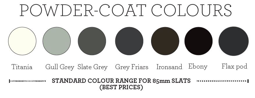Powder coat colours